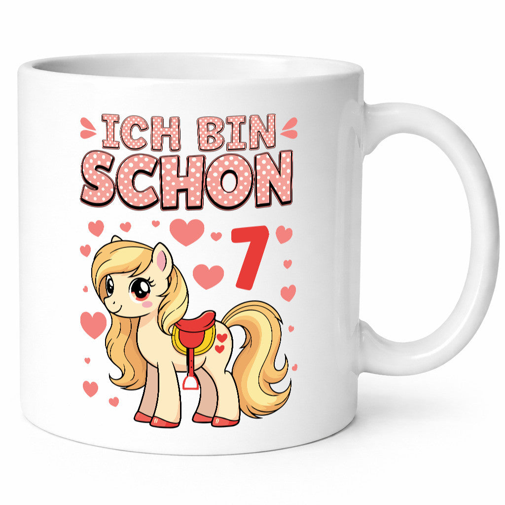 7. Geburtstag | 7 Jahre Mädchen Reiten Pony lustiger Spruch Geschenk