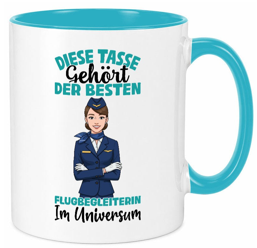 Im Universum: Flugbegleiterin | Stewardess Flughafen lustig Humor Geschenkidee Tasse