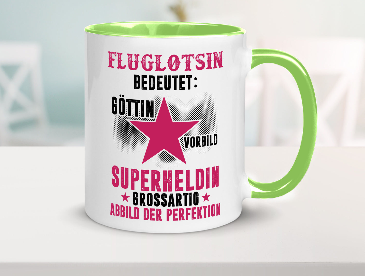 Bedeutung von Fluglotsin | Flughafen Flugverkehr Geschenkidee Humor Tasse