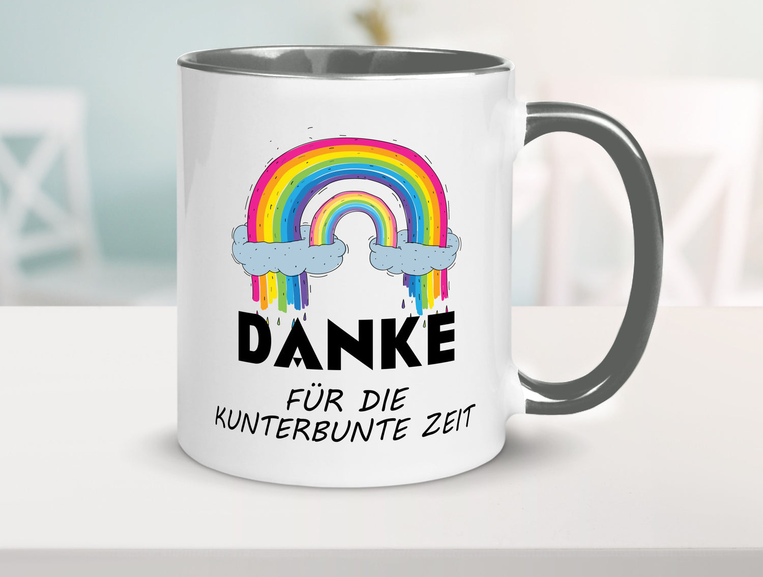 Danke für die Kunderbunte Zeit | Regenbogen lustiger Spruch Geschenk Humor