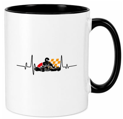 Go Kart Herzschlag | Kartsport Fan Fahrer Motor Geschenk Humor Geschenkidee Tasse