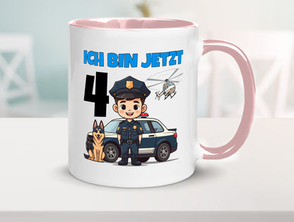 4. Geburtstag | 4 Jahre Polizei Kind Polizeiauto Humor Geschenkidee Tasse
