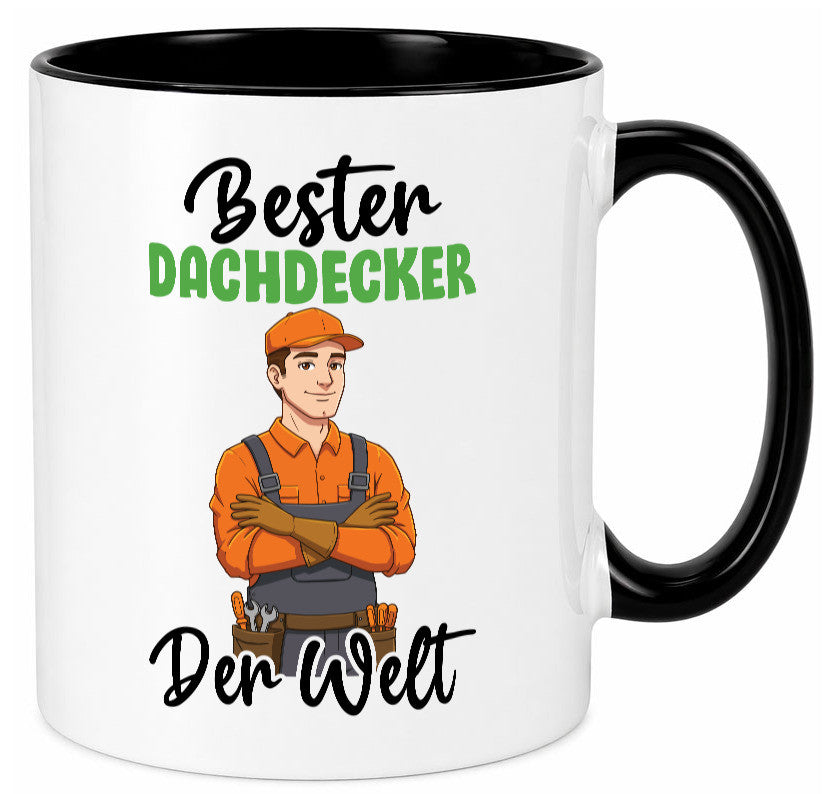 Bester Dachdecker | Dachbau Hausbau v2 lustiger Spruch Geschenk Humor Tasse