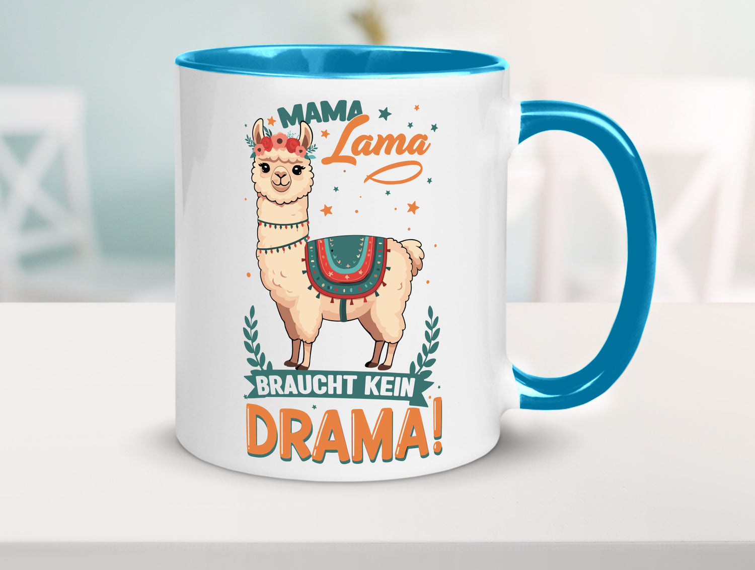 Mama Lama braucht kein Drama | Muttertag Humor Familie Geschenkidee Tasse