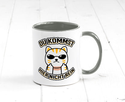 Du kommst hier nicht rein | Böse Katze Humor Tierliebhaber Geschenkidee Tasse