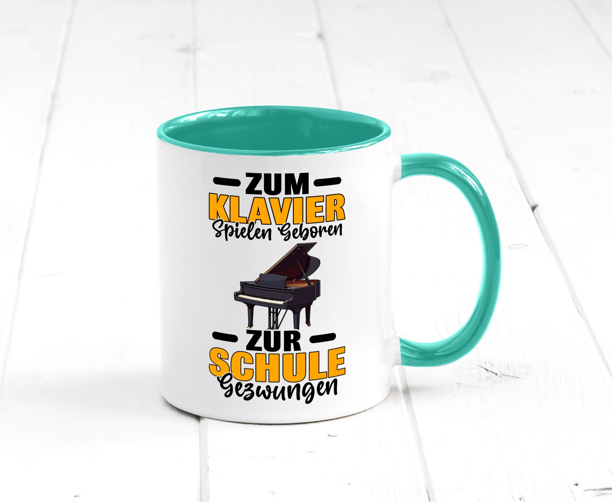 Zum Klavier spielen geboren zur Schule gezwungen v2 lustiger Spruch Geschenk