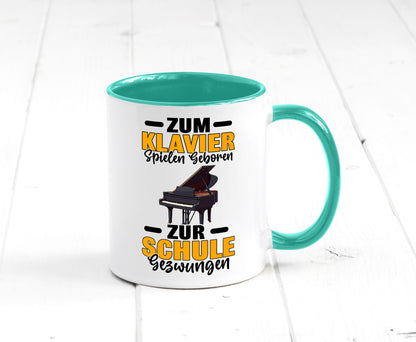 Zum Klavier spielen geboren zur Schule gezwungen v2 lustiger Spruch Geschenk
