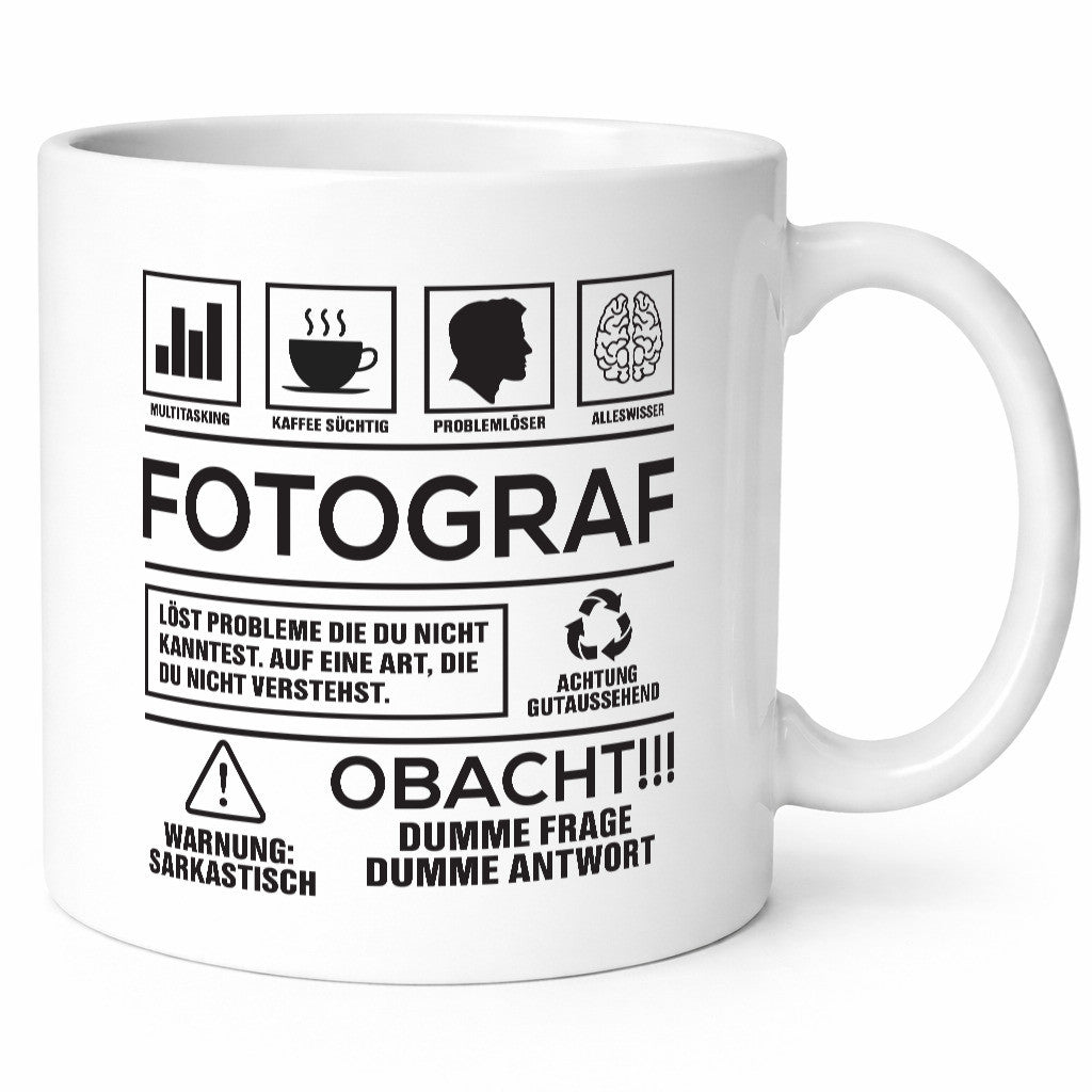 Achtung Probleme Fotograf | Fotografie Kamera Geschenkidee Humor Tasse