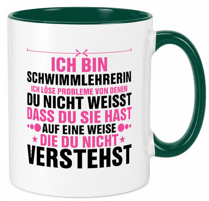 Löse Probleme: Schwimmlehrerin | schwimmen Lehrer v2 lustiger Spruch Geschenk Tasse
