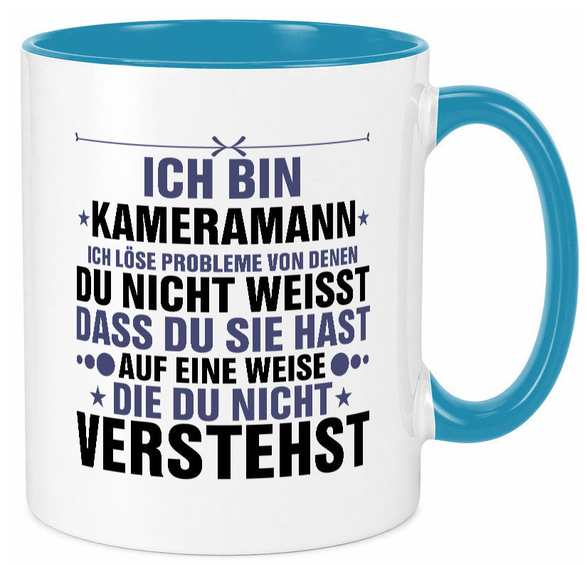 Löse Probleme: Kameramann | Kamera v2 lustiger Spruch Geschenk Humor Tasse