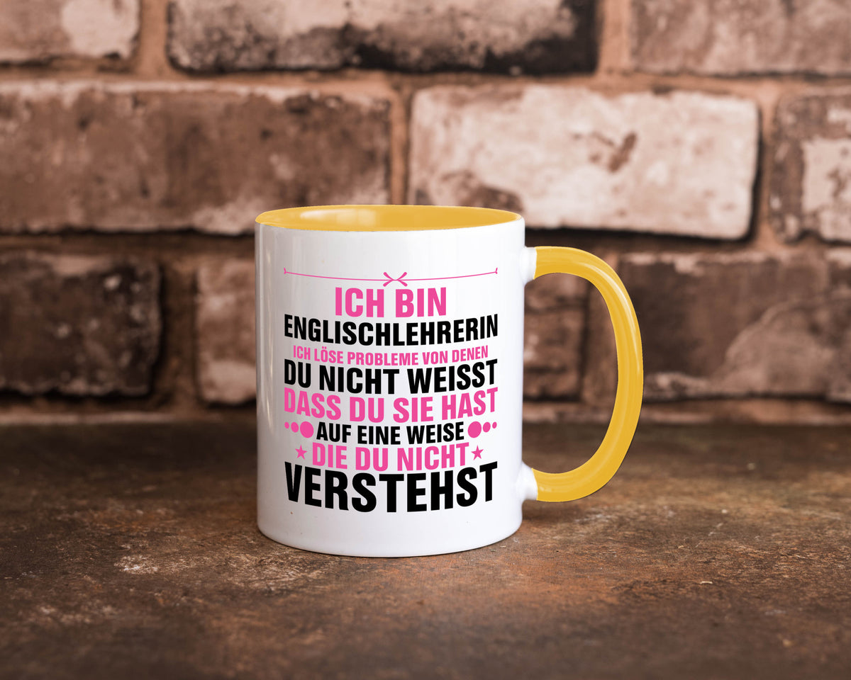 Löse Probleme: Englischlehrerin | Englisch Lehrerin Geschenk Humor Geschenkidee Tasse