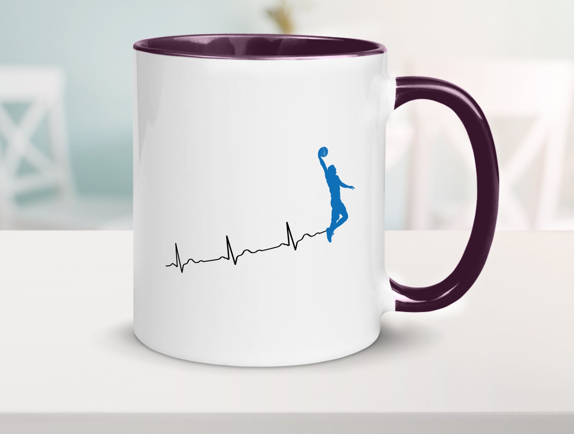 Herzschlag Basketball | Motiv Sport Ballsport Humor Geschenkidee Tasse