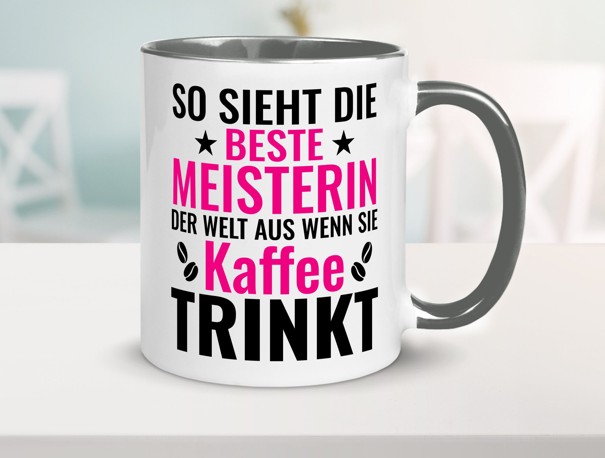 Kaffee trinkt: Meisterin | Meisterbrief Humor Geschenkidee Tasse