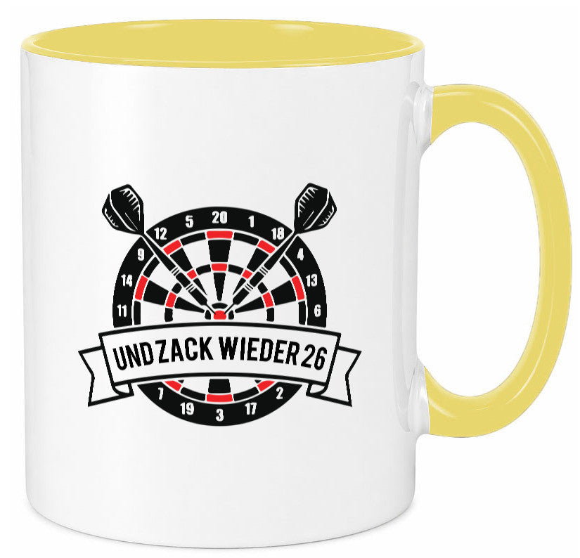 Und zack wieder 26 | Dart lustig Humor Geschenkidee Geschenk Tasse