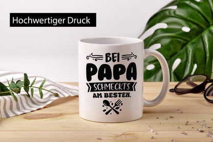 Bei papa Schmeckts am Besten | Koch lustiger Spruch Geschenk Humor Geschenkidee