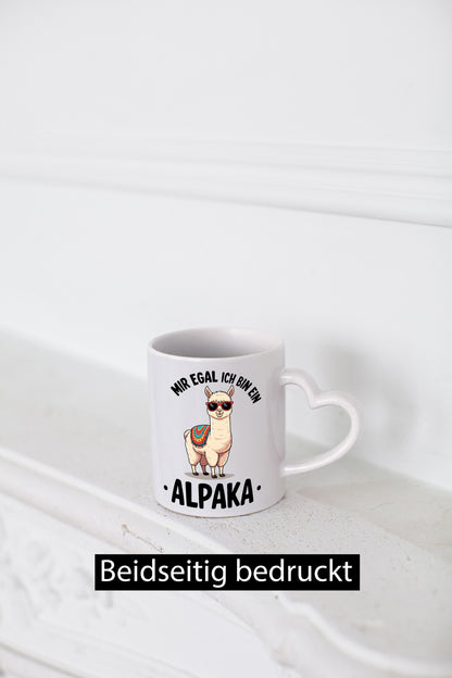 Mir egal ich bin ein Alpaka | Lama Kamel Humor Geschenkidee Tasse