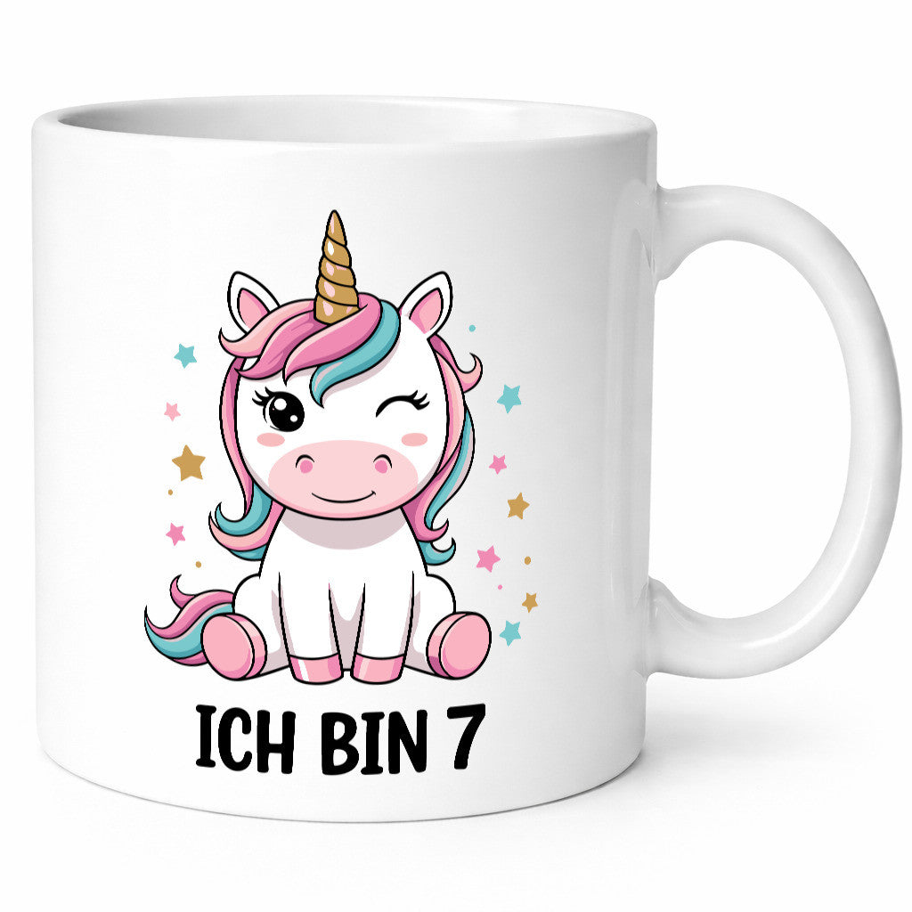 7. Geburtstag | 7 Jahre Einhorn Mädchen v2 Humor Geschenkidee Tasse