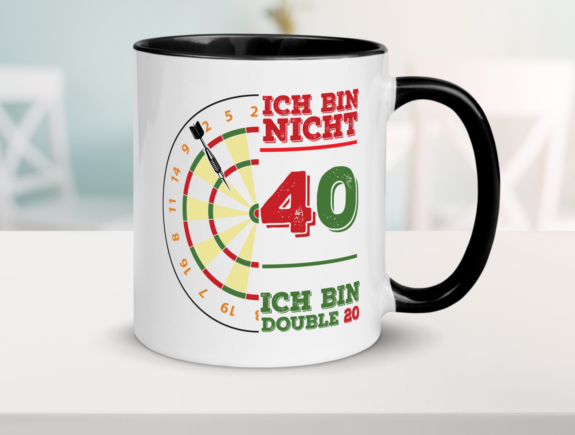 Ich bin nicht 40 double 80 | Dart spieler Geschenkidee Humor Tasse