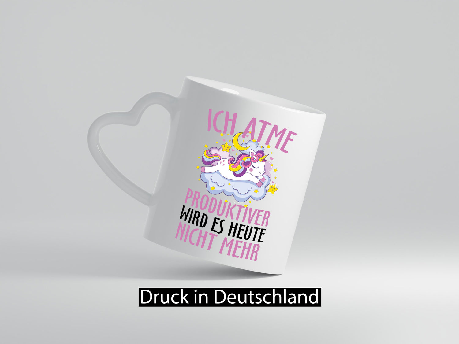 Ich atme, Einhorn Geschenkidee Humor Tasse