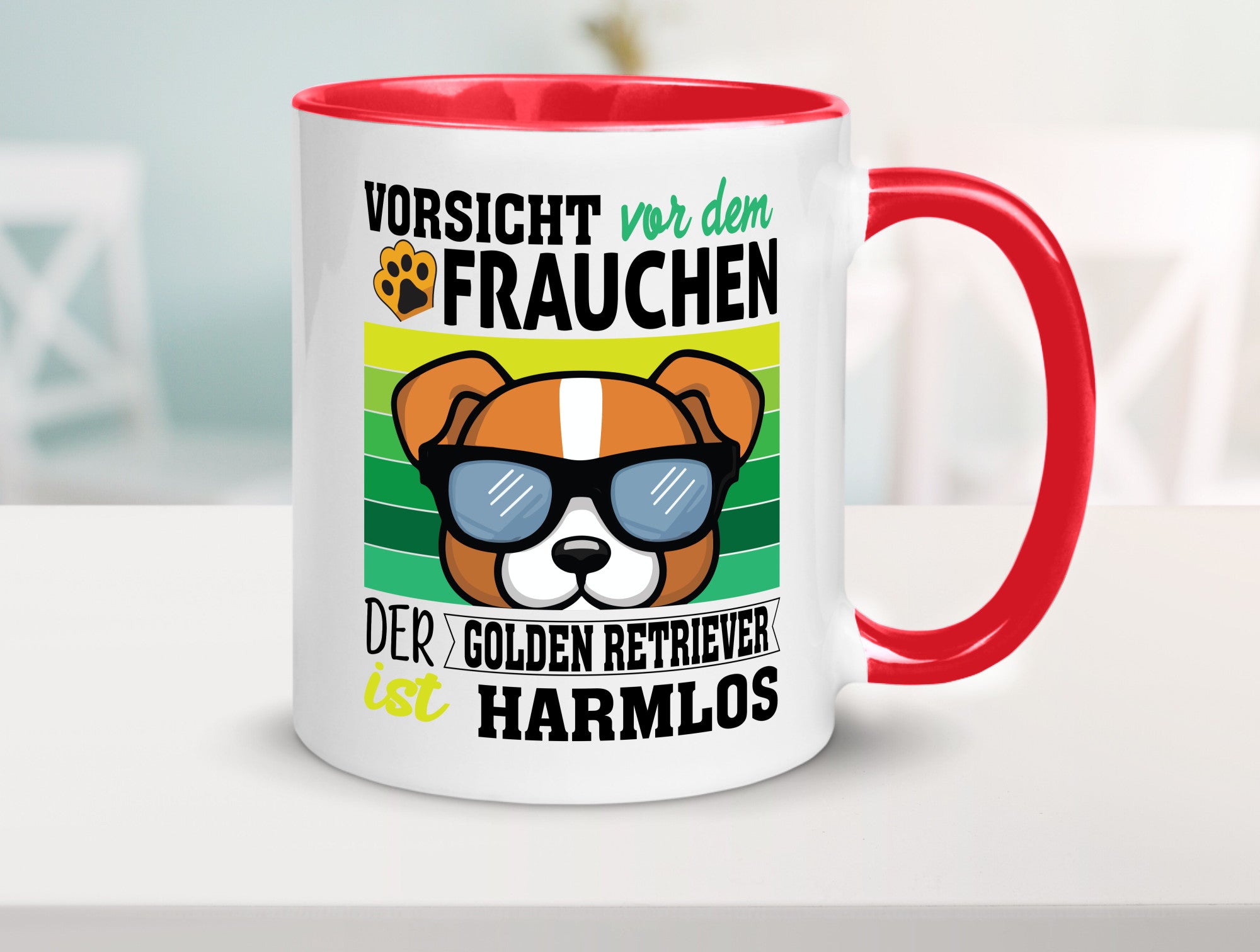 Vorsicht vor dem Frauchen Golden Retriever ist Harmlos lustiger Spruch Geschenk