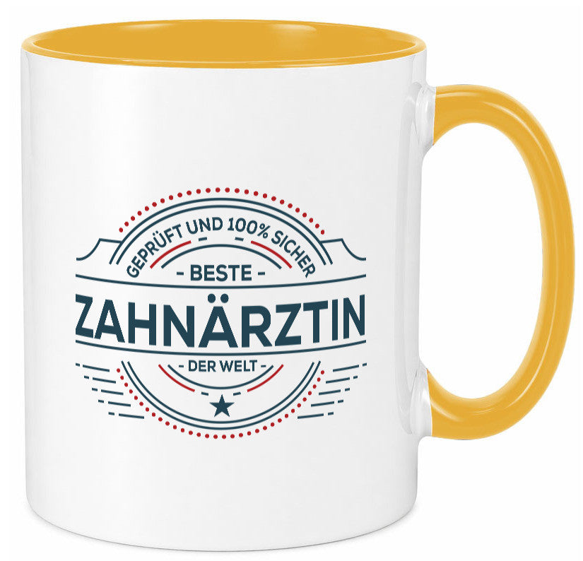 Geprüft und sicher: Zahnärztin | Zahnmedizin Beruf lustig Arbeit Kollegen Büro