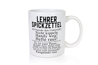 Lehrer Sprickzettel | Lehrerin Schule Geschenkidee Humor Tasse