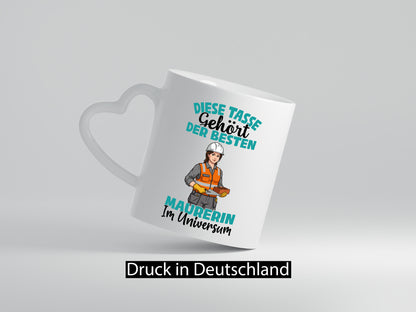 Im Universum: Maurerin | Bau Handwerkerin Geschenkidee Humor Tasse