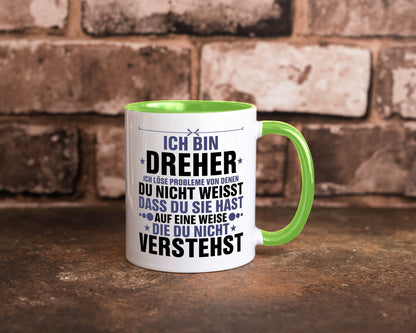 Löse Probleme: Dreher | Fräser lustiger Spruch Geschenk Humor Geschenkidee Tasse