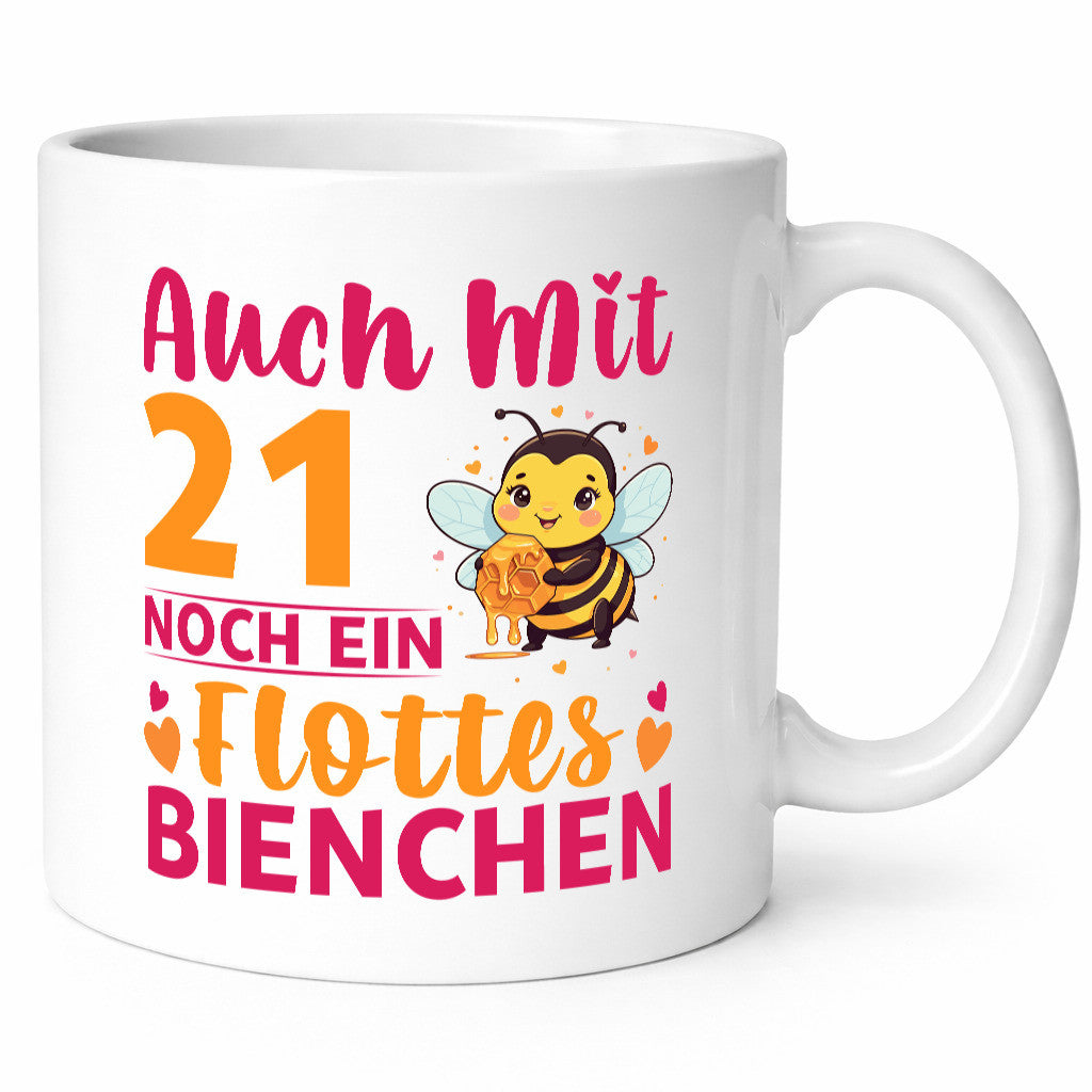 21. Geburtstag | Flottes Bienchen 21 Jahre Geschenkidee Humor Tasse