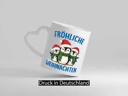 Frohe Weihnachten | Pinguien lustiger Spruch Geschenk Humor Geschenkidee Tasse