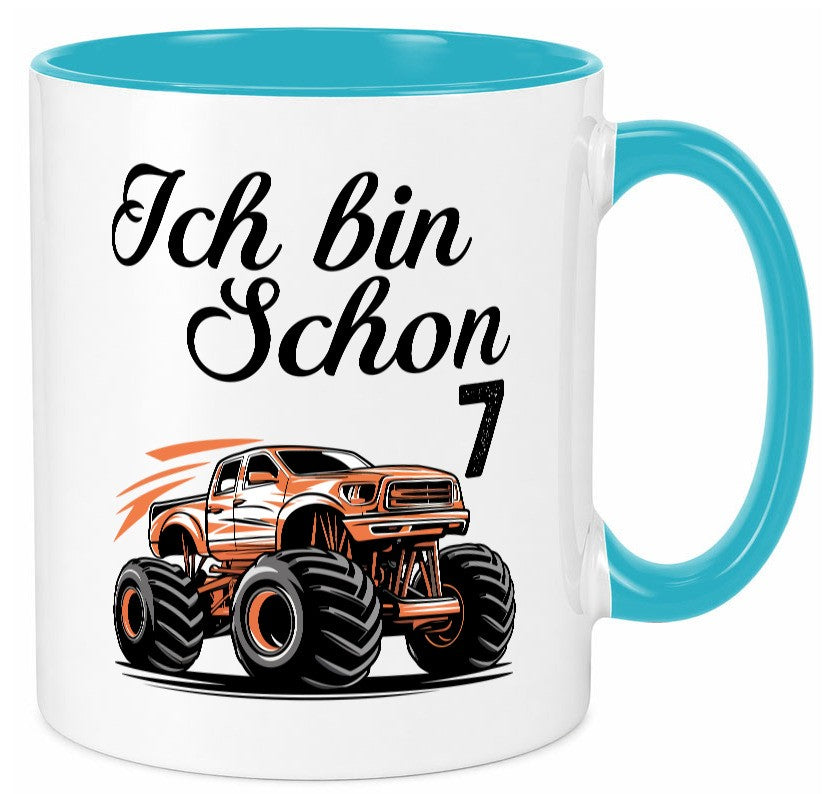 7. Geburtstag | Monster truck 7 Jahre lustiger Spruch Geschenk Geschenkidee Tasse