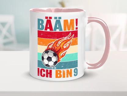 9. Geburtstag | Bääm ich bin 9 Fußball Geschenkidee Humor Tasse