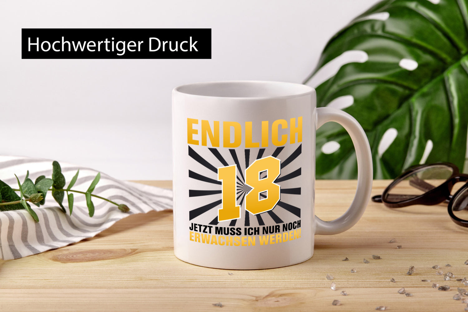 Endlich 18 Geschenkidee Humor Tasse