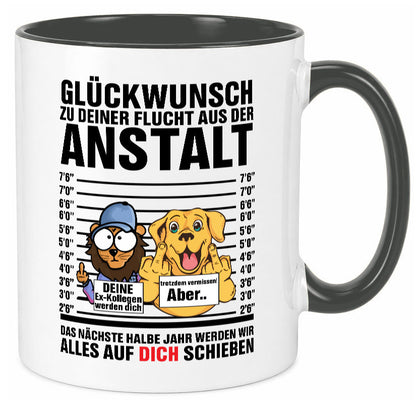 Glückwunsch zu deiner Flucht | Abschiedgeschenk v3 Geschenk Humor Geschenkidee