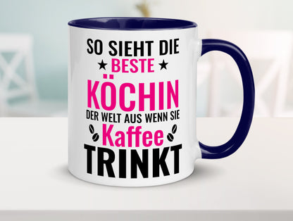 Kaffee trinkt: Köchin | Chefköchin Chefkoch Humor Arbeit Kollegen Büro