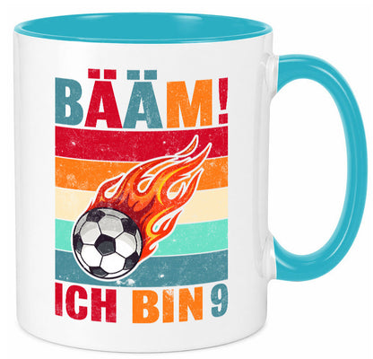 9. Geburtstag | Bääm ich bin 9 Fußball Geschenkidee Humor Tasse