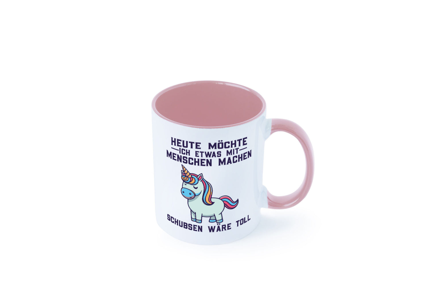 Heute möchte ich Menschen schubsen | Einhorn v2 Geschenk Humor Geschenkidee