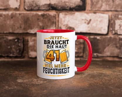41 braucht die haut mehr Feuchtigkeit | 41. Geburtstag Geschenkidee Humor Tasse