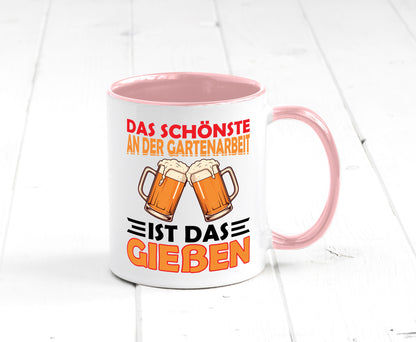 Das schönste an gartenarbeit ist Gießen | Biertrinker Geschenkidee Arbeit