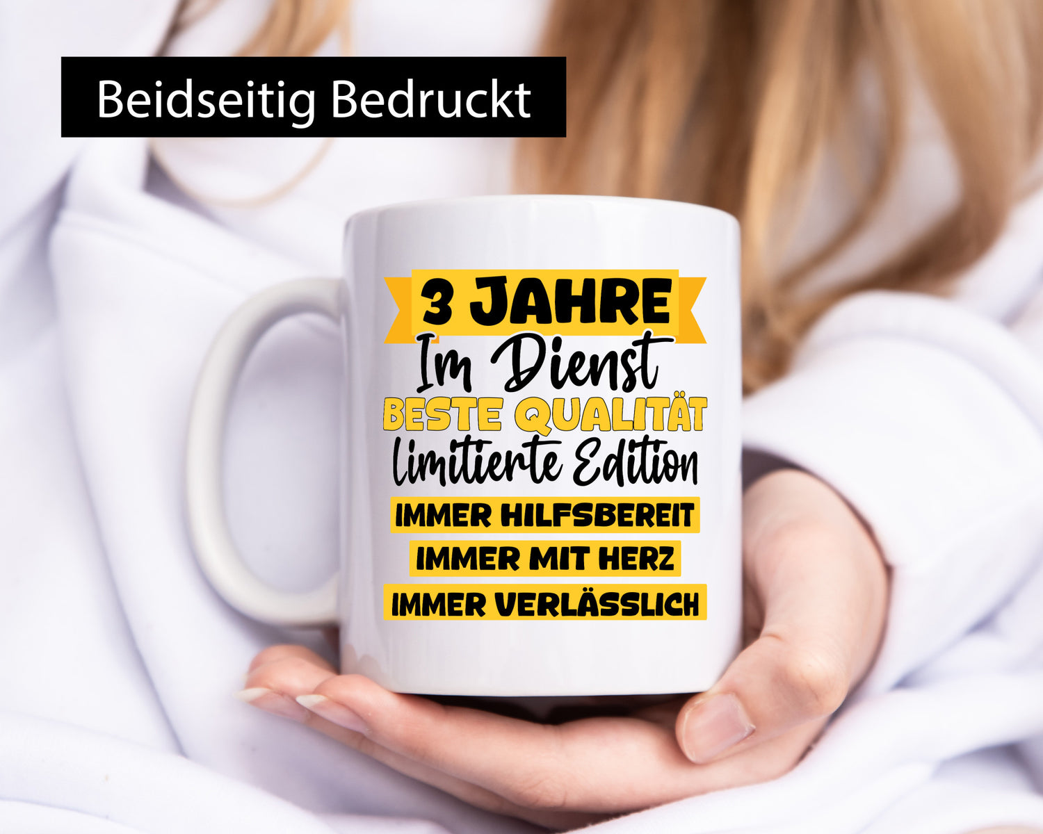 3 Jahre im Dienst | Jubiläum Arbeit v8 lustig Kollegen Büro Geschenk Tasse