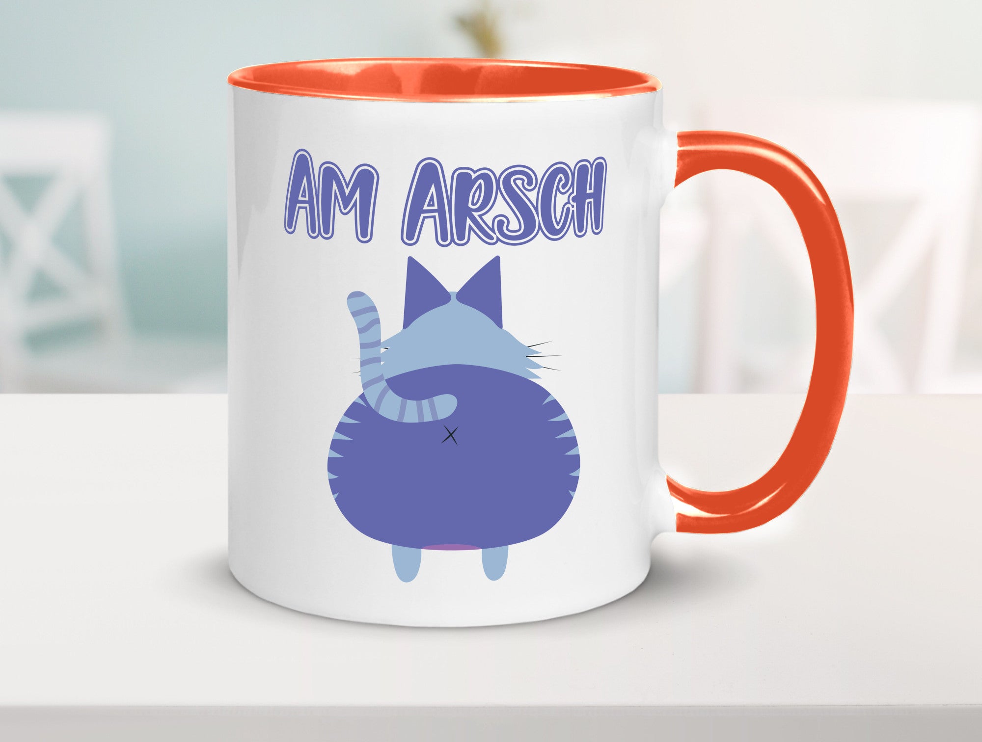 Am Arsch | Katzenmotiv Tasse Kollege Katzenbesitzer Geschenkidee Arbeit