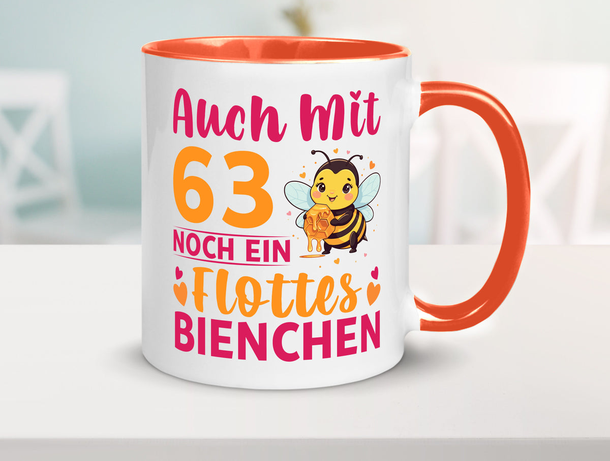 63. Geburtstag | Flottes Bienchen 63 Jahre lustiger Spruch Geschenk Tasse