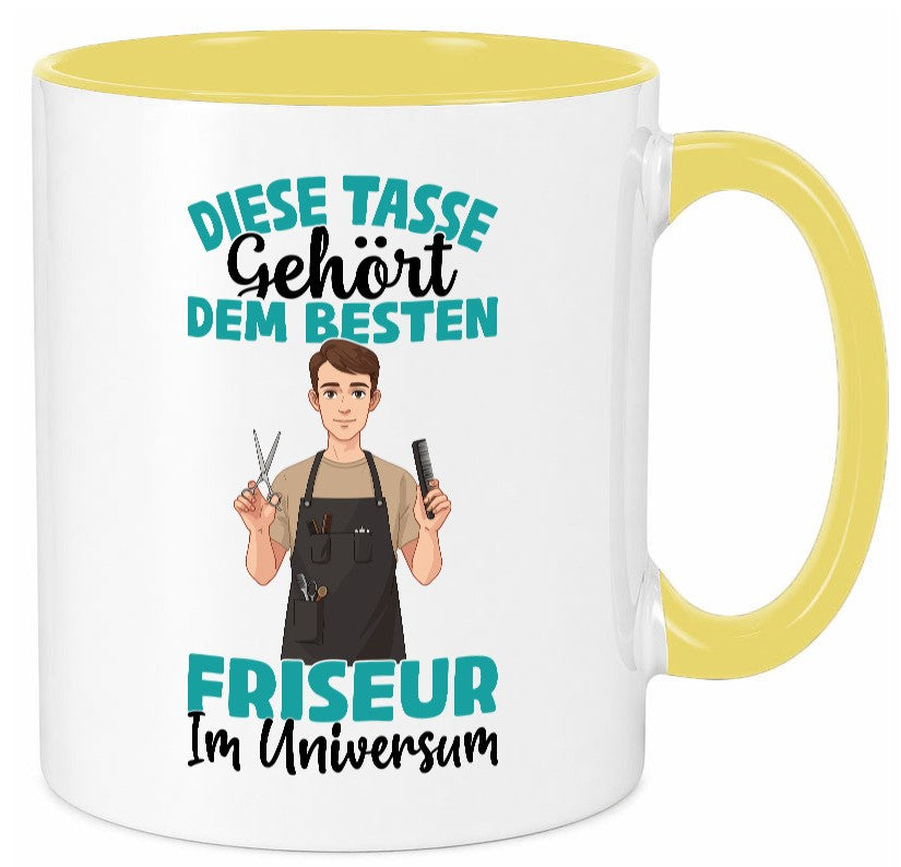 Im Universum: Friseur | Frisör lustiger Spruch Geschenk Humor Geschenkidee Tasse