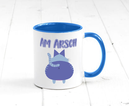 Am Arsch | Katzenmotiv Tasse Kollege Katzenbesitzer Geschenkidee Arbeit