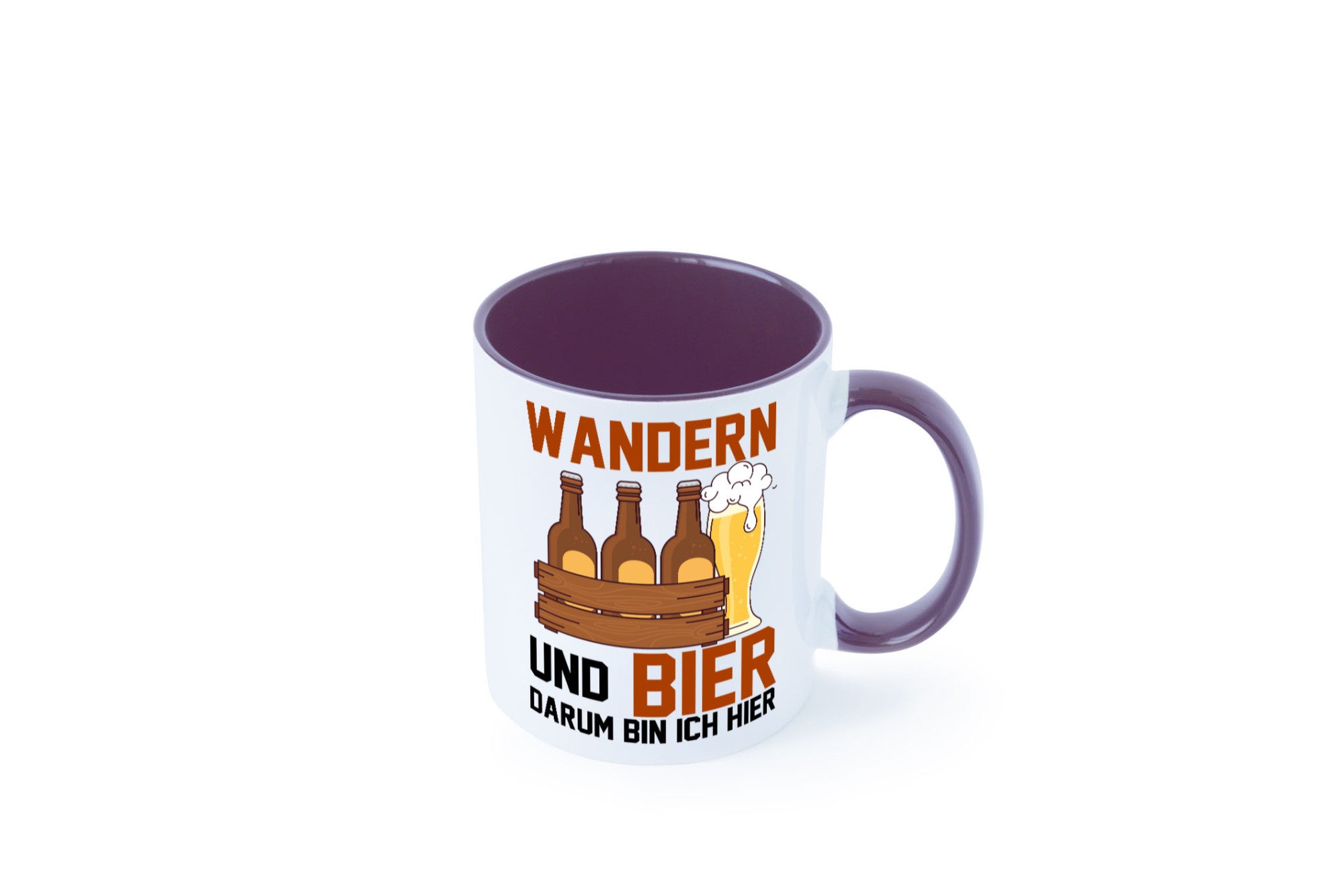 Wandern und Bier darum bin ich hier | Bierkasten lustiger Spruch Geschenk Humor