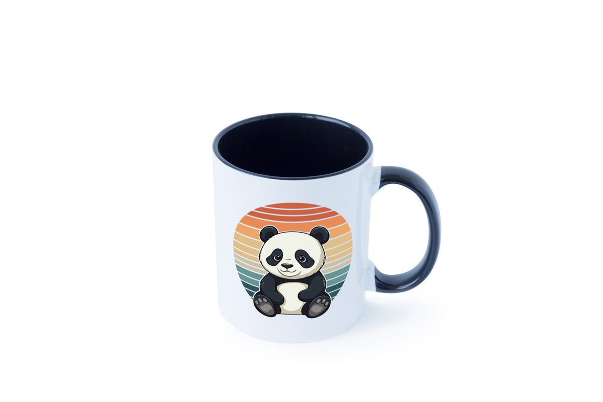 Panda Bär | Retro Vintage sunset v2 lustiger Spruch Geschenk Humor Geschenkidee Tasse