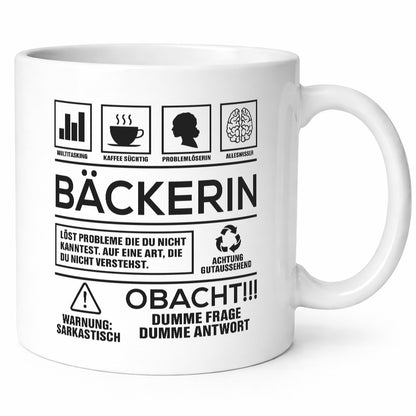 Achtung Probleme Bäckerin | Bäckerei Frauen Backen Humor Geschenkidee Tasse
