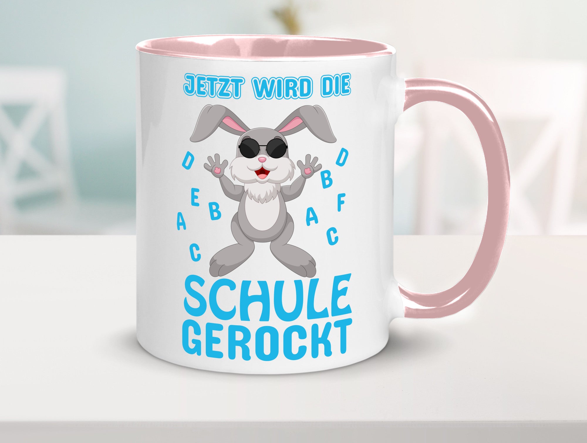 Schule wird gerockt | Schulbeginn Tasse cooler Hase lustiger Spruch Geschenk