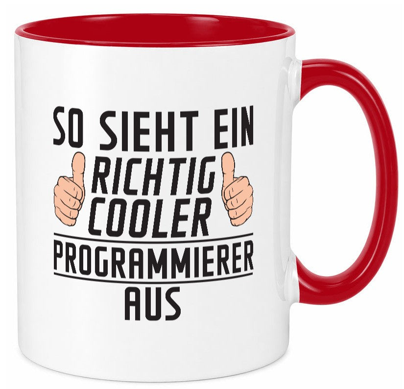 Richtig Cooler Programmierer | Software Entwickler lustiger Spruch Geschenk Tasse