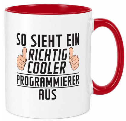 Richtig Cooler Programmierer | Software Entwickler lustiger Spruch Geschenk Tasse